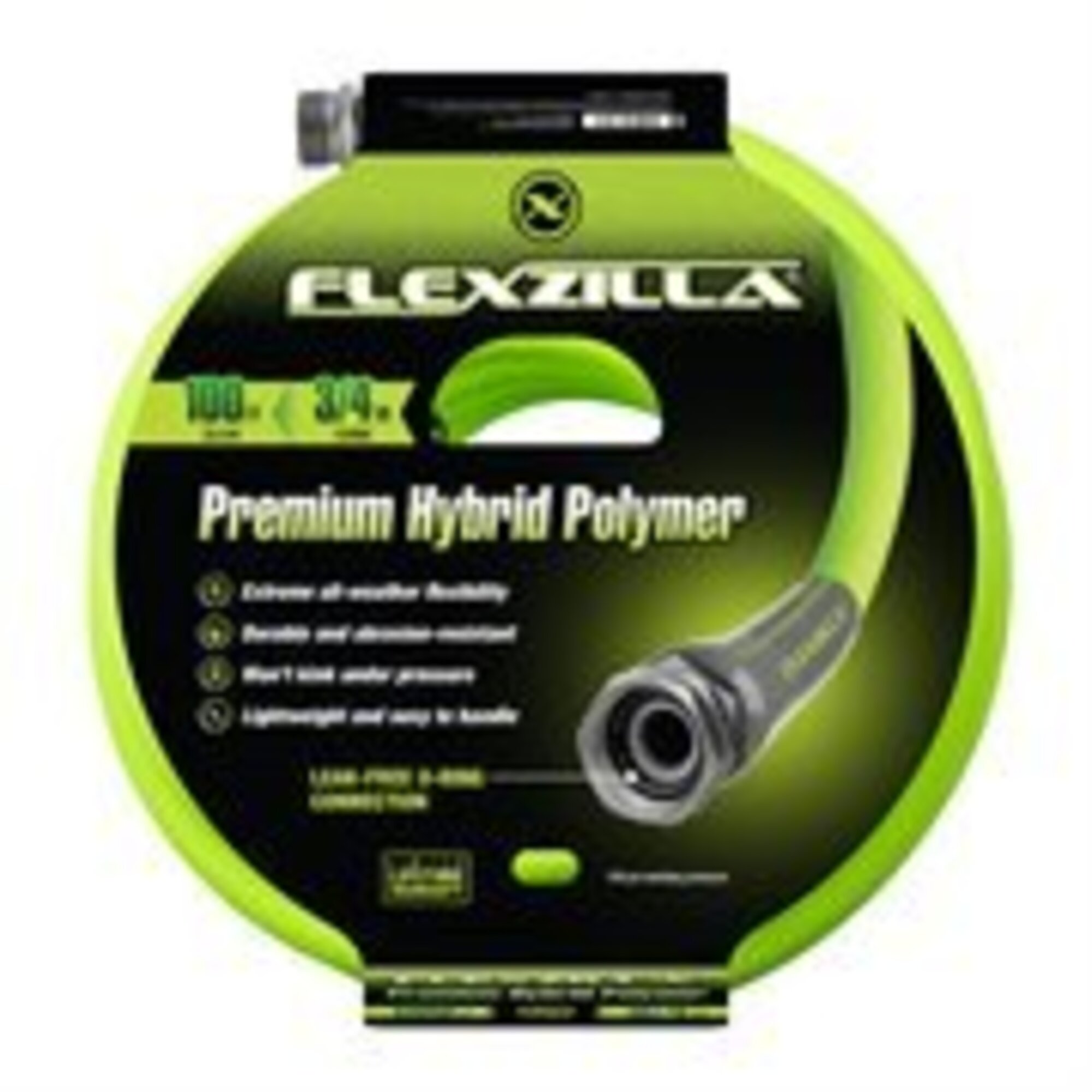 Legacy Manufacturing Flexzilla Garden Hose — 3/4in. x 100ft., Flexible Hybrid Polymer, UV Resistant, Leak-Free Connection, Model# LEGHFZG6100YW